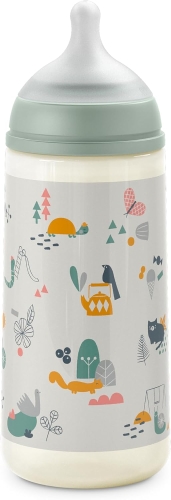 Suavinex Butelka do karmienia 360 ml, symetryczny silikonowy smoczek SX Pro, 6m+