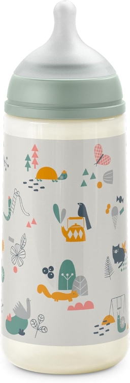 Suavinex Butelka do karmienia 360 ml, symetryczny silikonowy smoczek SX Pro, 6m+