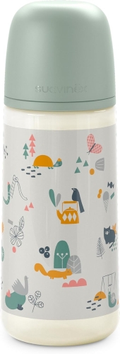 Suavinex Butelka do karmienia 360 ml, symetryczny silikonowy smoczek SX Pro, 6m+