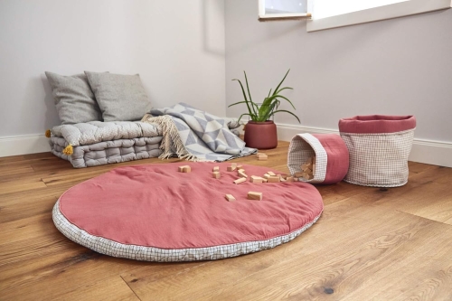 Outlet LASSIG  Muslin Bio mata podłogowa koc do raczkowania i zabawy z muślinu bio bawełna nadaje się do prania