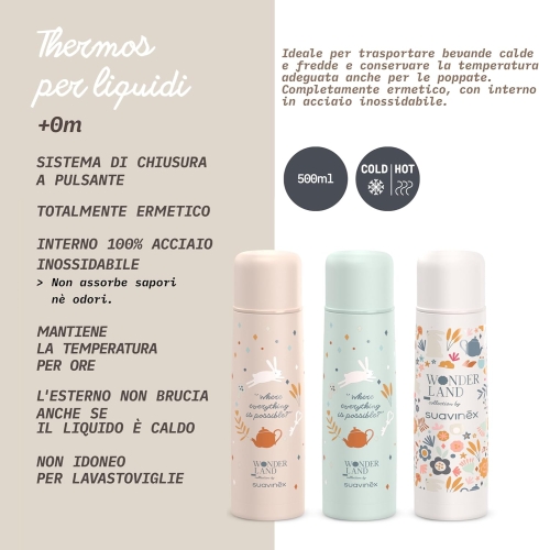 Suavinex termos 500 ml ze stali nierdzewnej z hermetycznym zamknięciem