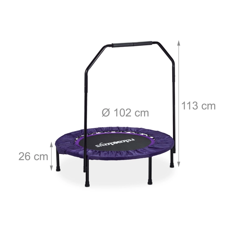 OUTLET Relaxdays Składana trampolina z uchwytem 113 x 102 x 102 do 120 kg