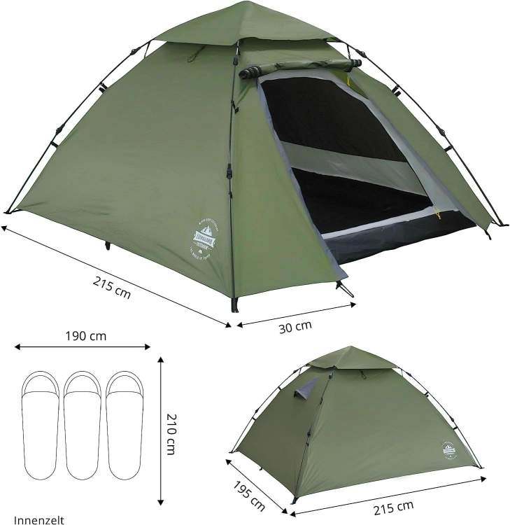 Używany Lumaland Outdoor Pop Up namiot namiot dla 2-3 osób kopułowy namiot samorozkładający