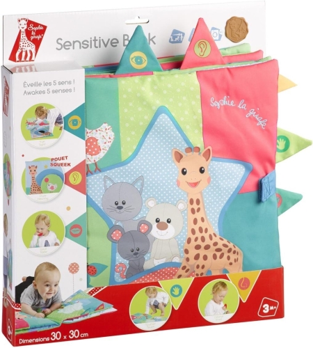 VULLI 230783 duża książka, Sophie la girafe, wielokolorowa Rozmiar: 35 cm x 35 cm x 5 cm