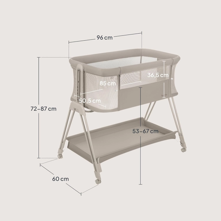 LIONELO ŁÓŻECZKO DOSTAWNE LUNA 2w1 TURYSTYCZNE Dostawka Beige Sand