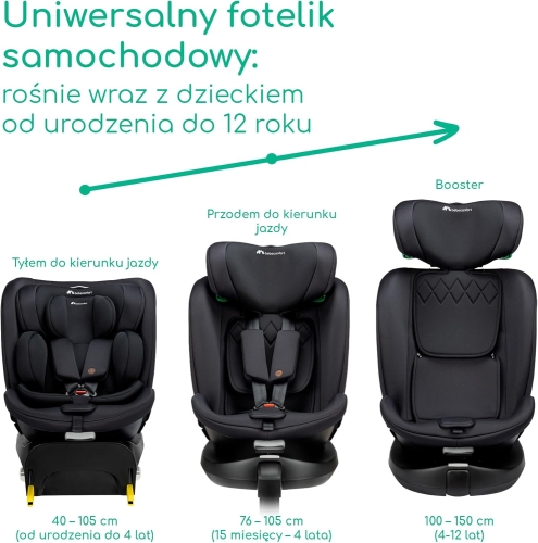 Bebeconfort RevolveFix Plus 360 i-Size, Obrotowy Fotelik Samochodowy 360, 0-12 Lat, 40-150 cm,