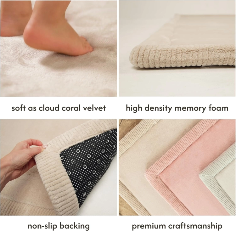 Miękki Dywanik z pianką memory 280x200 cm Beż Coral Velvet Hakuna Matte