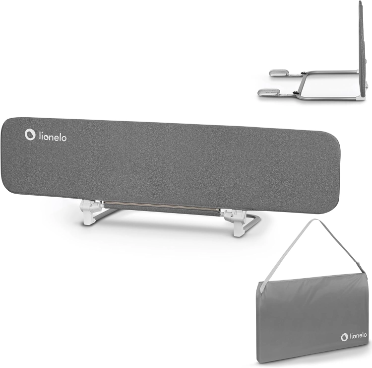 LIONELO Lora XL Przenośna Barierka do Łóżka dla Dzieci, Regulacja Pochylenia do 180o, Składana Barierka do Łózka, 45 cm – 150 cm