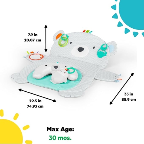 OUTLET Bright Starts Tummy Time Prop & Play mata edukacyjna dla niemowląt z rogalem