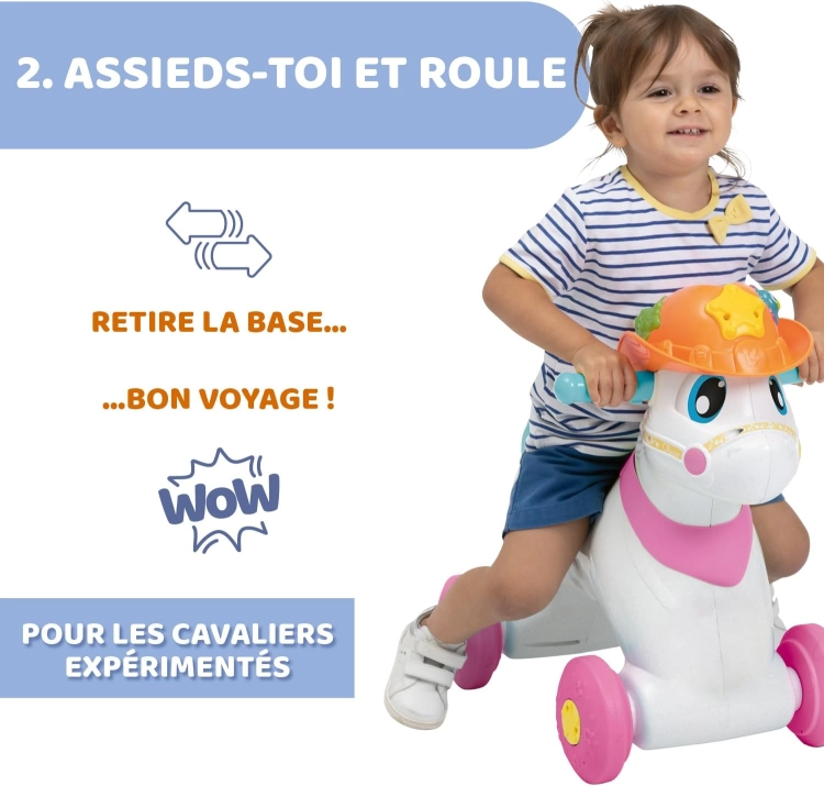 Chicco Koń na biegunach dla dzieci, Miss Baby Rodeo edukacyjny do 25 kg 1 - 3 lata