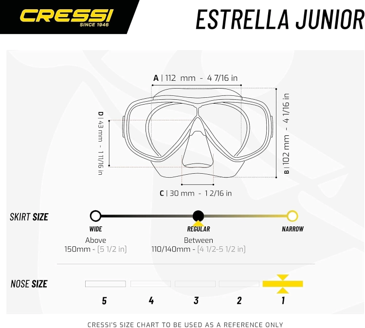 Cressi C/Set Estrella Vip Jr zestaw do nurkowania maska + fajka JUNIOR