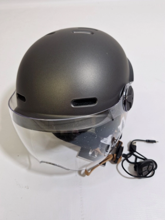 OUTLET Kask CASR Glow, miejski kask ochronny LED, szary, rozmiar M  55-58 cm