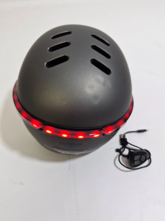 OUTLET Kask CASR Glow, miejski kask ochronny LED, szary, rozmiar M  55-58 cm