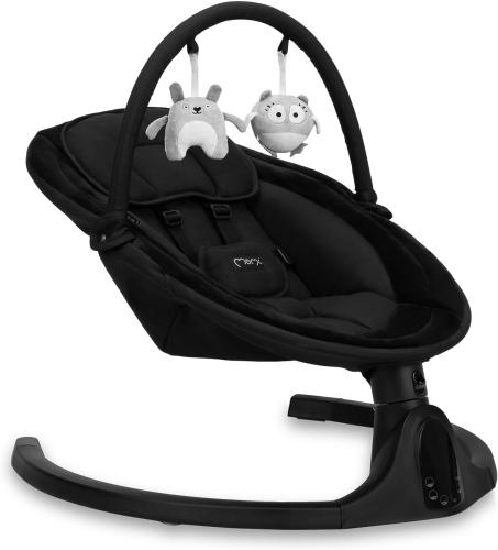 Outlet MoMi KENANI ONYX leżaczek Huśtawka dla niemowląt do 9 kg pilot