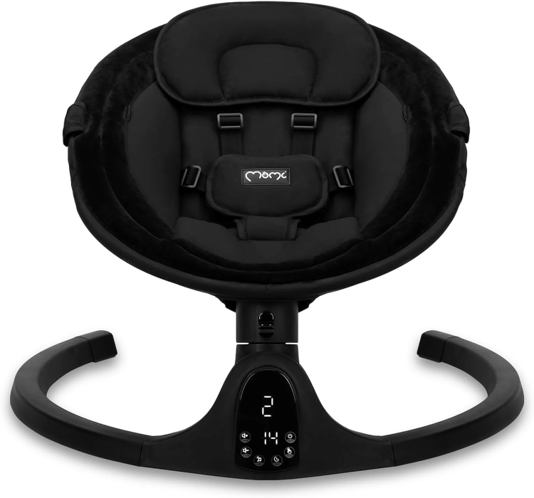 Outlet MoMi KENANI ONYX leżaczek Huśtawka dla niemowląt do 9 kg pilot