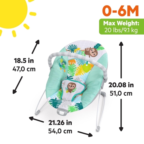 Bright Starts Wild Wonders leżaczek dla niemowląt 0-6 m