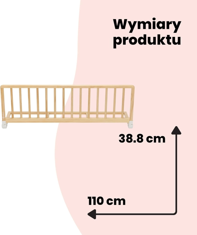 Safety 1st Wooden Bed Rail 110 cm drewniana barierka do łózeczka dziecięcego