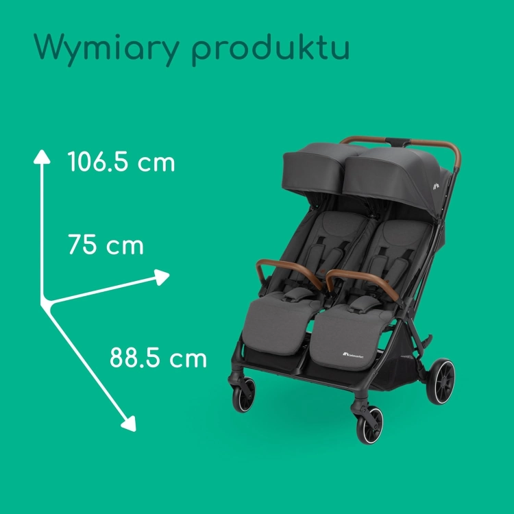 OUTLET Bebeconfort Mane, Twin Podwójny Wózek, spacerowy bliźniaczy  0+do 22 kg