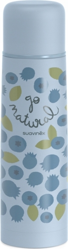 Suavinex  TERMOS 500 ML borówki termos ze stali nierdzewnej z hermetycznym zamknięciem na gorące i zimne napoje 500 ml jagodowy niebieski