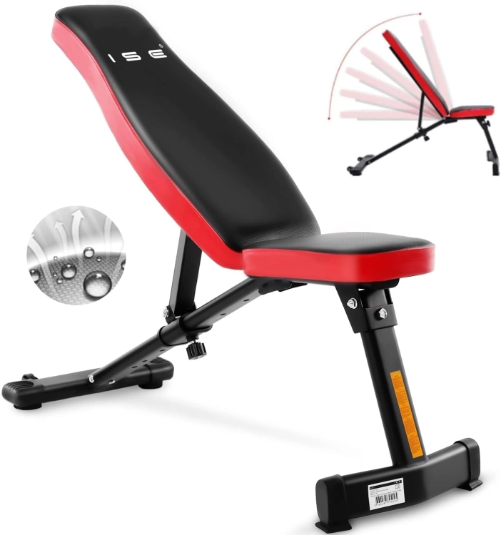 ISE FITNESS Ławeczka do podnoszenia ciężarów, wielofunkcyjna, ławka treningowa