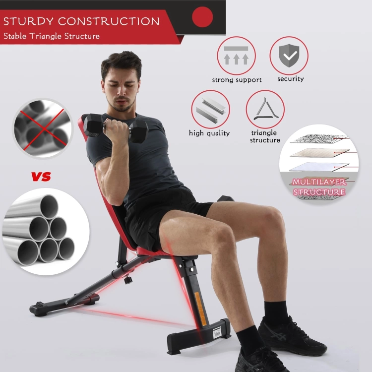 ISE FITNESS Ławeczka do podnoszenia ciężarów, wielofunkcyjna, ławka treningowa