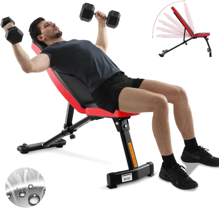 ISE FITNESS Ławeczka do podnoszenia ciężarów, wielofunkcyjna, ławka treningowa