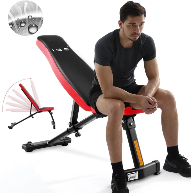 ISE FITNESS Ławeczka do podnoszenia ciężarów, wielofunkcyjna, ławka treningowa