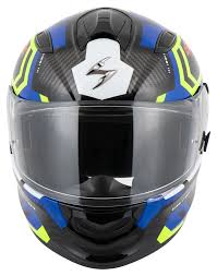 Scorpion Open Face UNISEKS EXO-491 SPIN Black-Blue-Neon Yellow AIR Solid kask motocyklowy rozm XL
