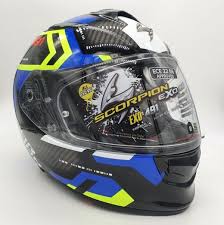 Scorpion Open Face UNISEKS EXO-491 SPIN Black-Blue-Neon Yellow AIR Solid kask motocyklowy rozm XL