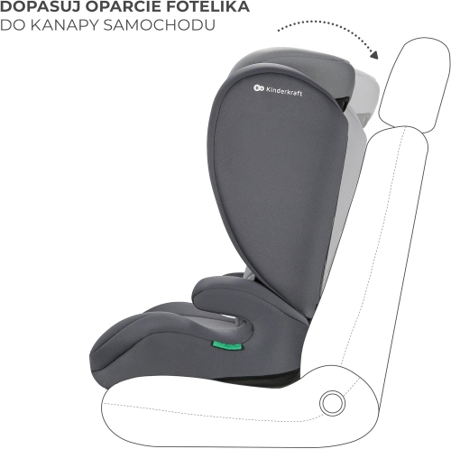 Kinderkraft I-SPARK Fotelik samochodowy i-Size 15-36 bez isofix