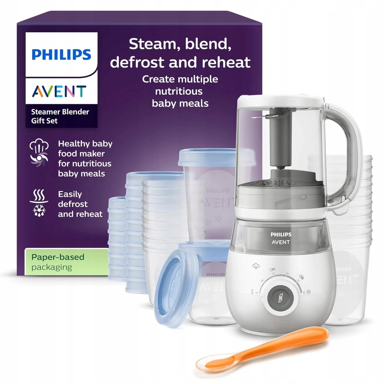 Philips SCF883/01 Avent Blender Parowar Mikser 4w1 + pojemniki + lyżeczka