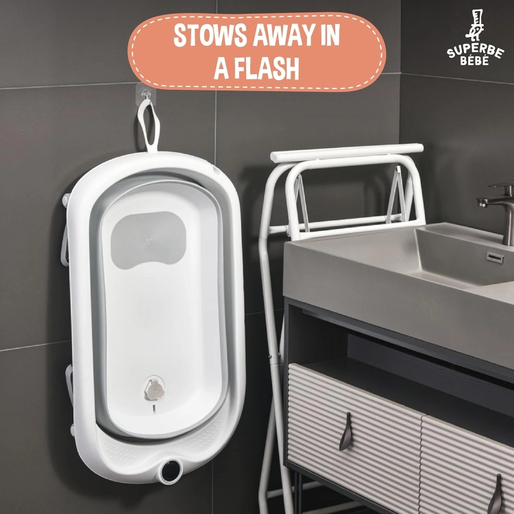 Outlet Foldable Baby Bath with Stand – XXL wanienka niemowlęca ze stojakiem zestaw składana na płasko