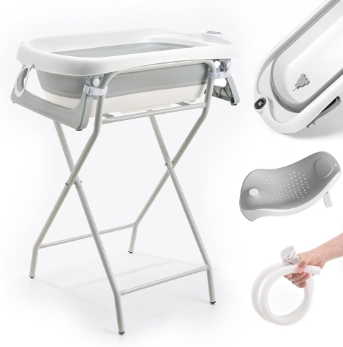 Outlet Foldable Baby Bath with Stand – XXL wanienka niemowlęca ze stojakiem zestaw składana na płasko