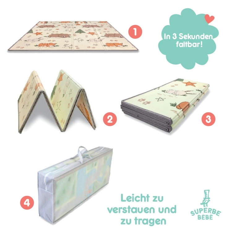 Outlet SUPERBE BEBE mata podłogowa do raczkowania mata 150x180 cm duża