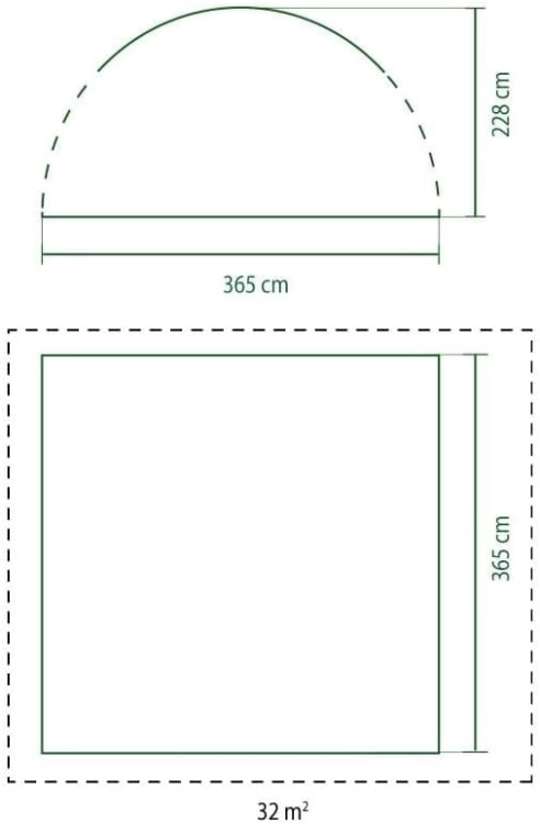 Coleman Uniseks Cortes 5 Plus 2000025127 Pawilon, Szary/Zielony, ‎365 x 365 x 218 cm L
