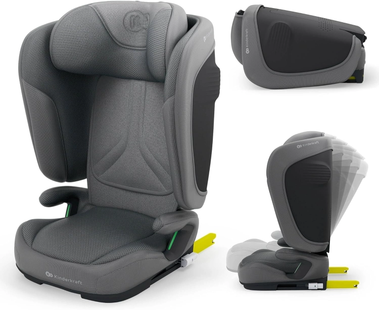 Kinderkraft UNITY 2, Fotelik 100–150 cm dla dzieci 3,5–12 lat, 5-stopniowa regulacja oparcia