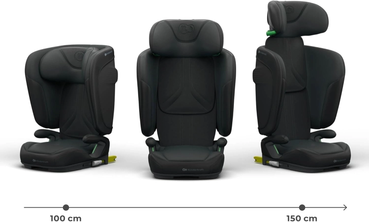 Kinderkraft UNITY 2, Fotelik 100–150 cm dla dzieci 3,5–12 lat, 5-stopniowa regulacja oparcia