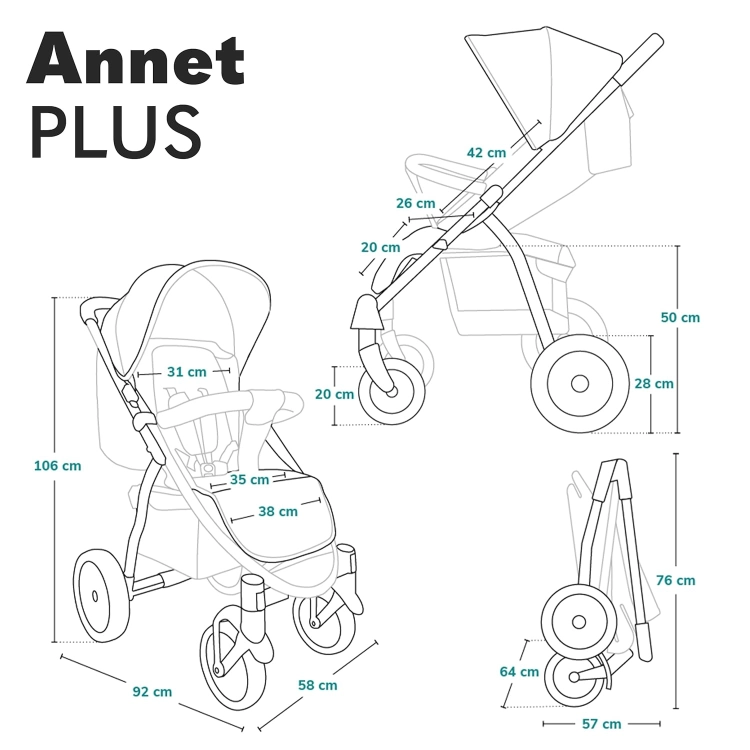 Outlet Lionelo Annet Plus  Wózek Spacerowy do 22 kg