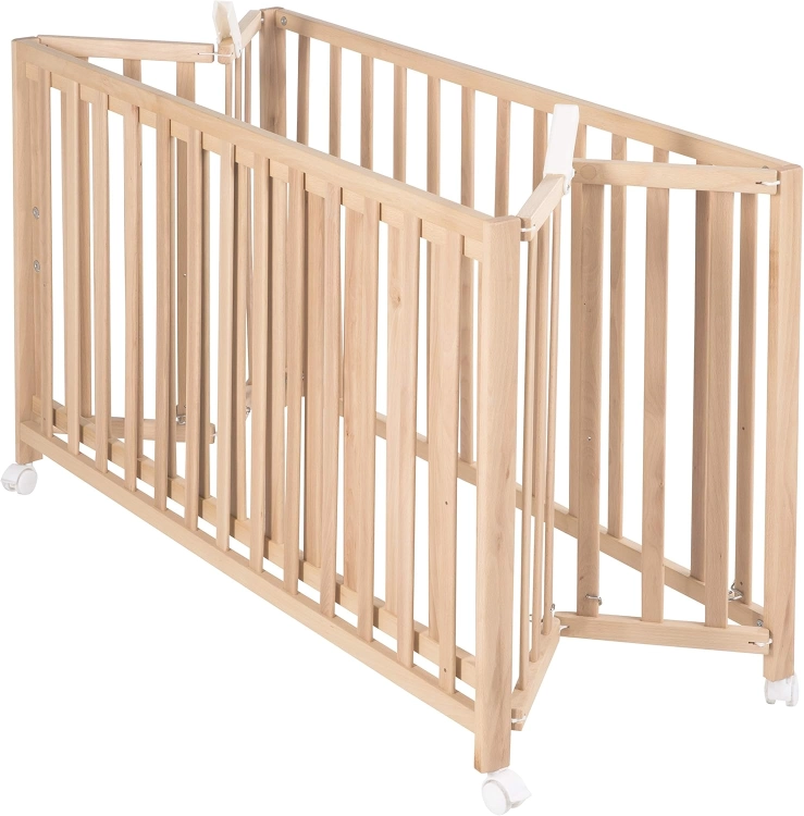 roba Łóżeczko składane Fold-Up 60x120cm naturalne