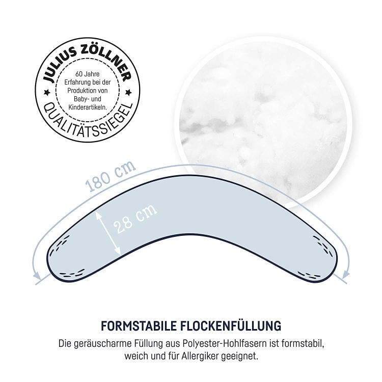 Julius Zollner poduszka do karmienia spania 180 cm włókno