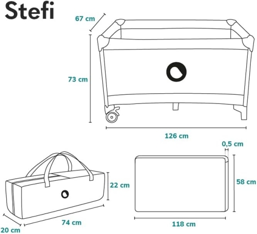 LIONELO Stefi 2 w 1 łóżeczko turystyczne 120x60