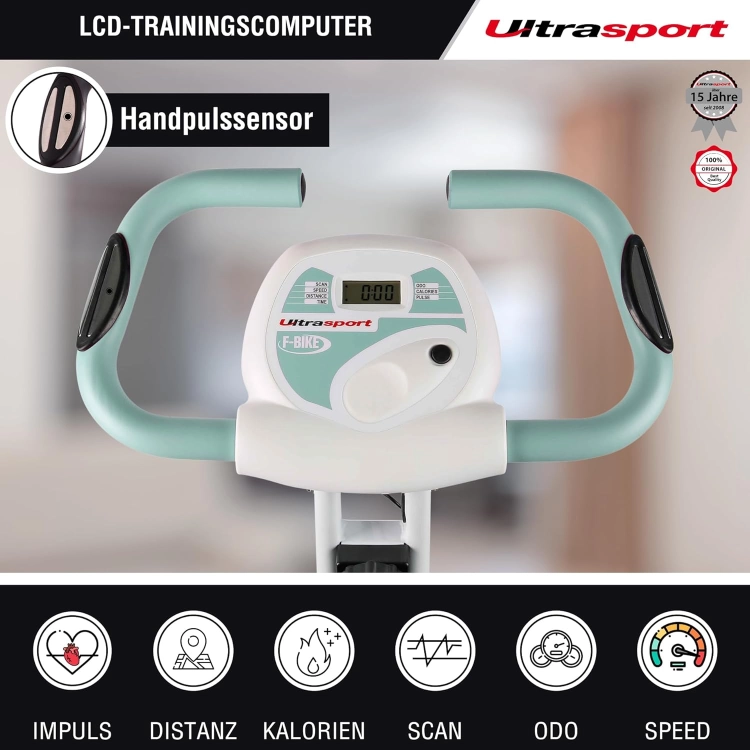 Outlet Ultrasport F-Bike, rower treningowy, stacjonarny składany trener domowy, wyświetlacz LCD,