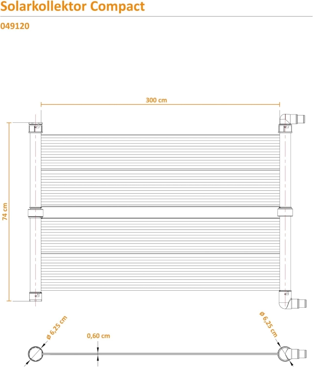 Steinbach Kolektor słoneczny Compact 300 x 70 cm, do basenów o pojemności do 12 000 l