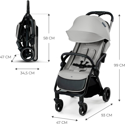 Outlet Kinderkraft APINO Lekka Spacerówka, Wózek dziecięcy spacerowy 7,5 kg