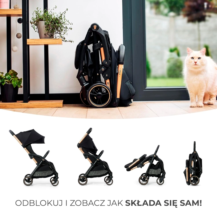 Outlet Kinderkraft APINO Lekka Spacerówka, Wózek dziecięcy spacerowy 7,5 kg