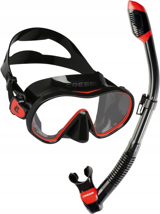 Cressi F-Dual Supernova Dry Combo Maska + Fajka Black Red