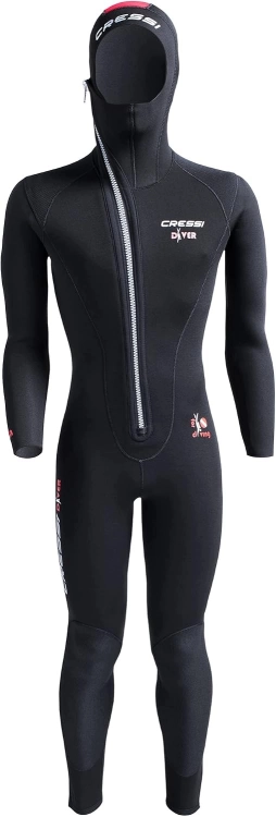 Cressi Diver Man Monopiece 5 mm Kombinezon Nurkowy XXL/6 Czarny Czerwony