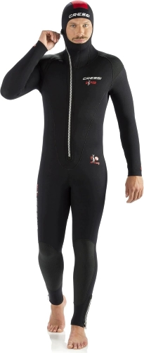 Cressi Diver Man Monopiece 5 mm Kombinezon Nurkowy XXL/6 Czarny Czerwony