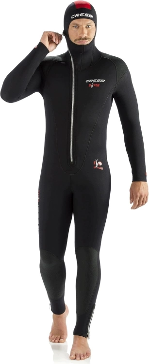 Cressi Diver Man Monopiece 5 mm Kombinezon Nurkowy XXL/6 Czarny Czerwony