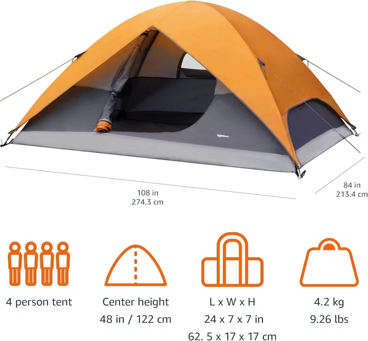 Używany Amazon Basics Tent namiot 4 osobowy